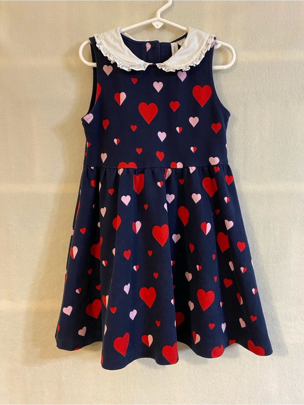 Janie and Jack navy blue sleeveless ponte heart dress